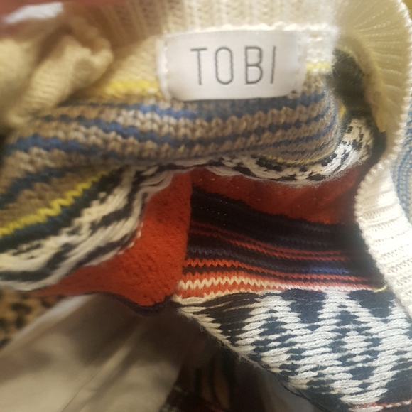 Tobi medium aztec, trival long thick open front knitted cardigan - Picture 4 of 4